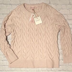 NWT Philosophy Cozy Cable Knit Sweater - Light Pink (Size Large)